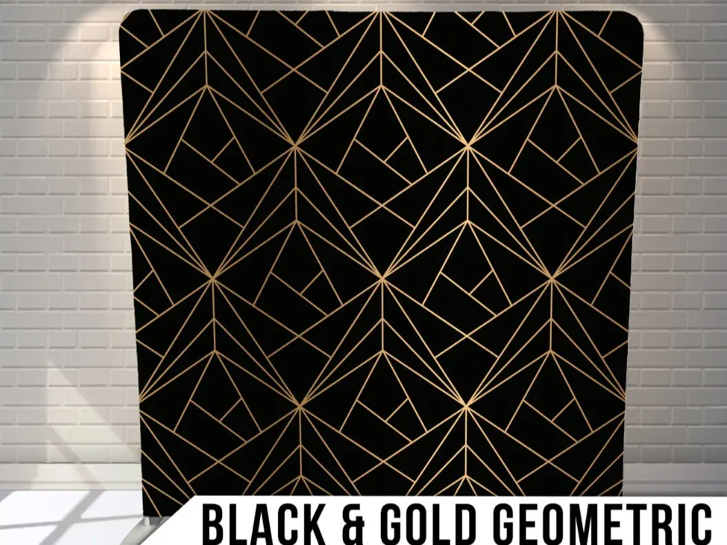 Black & Gold Geometric photo booth backdrop